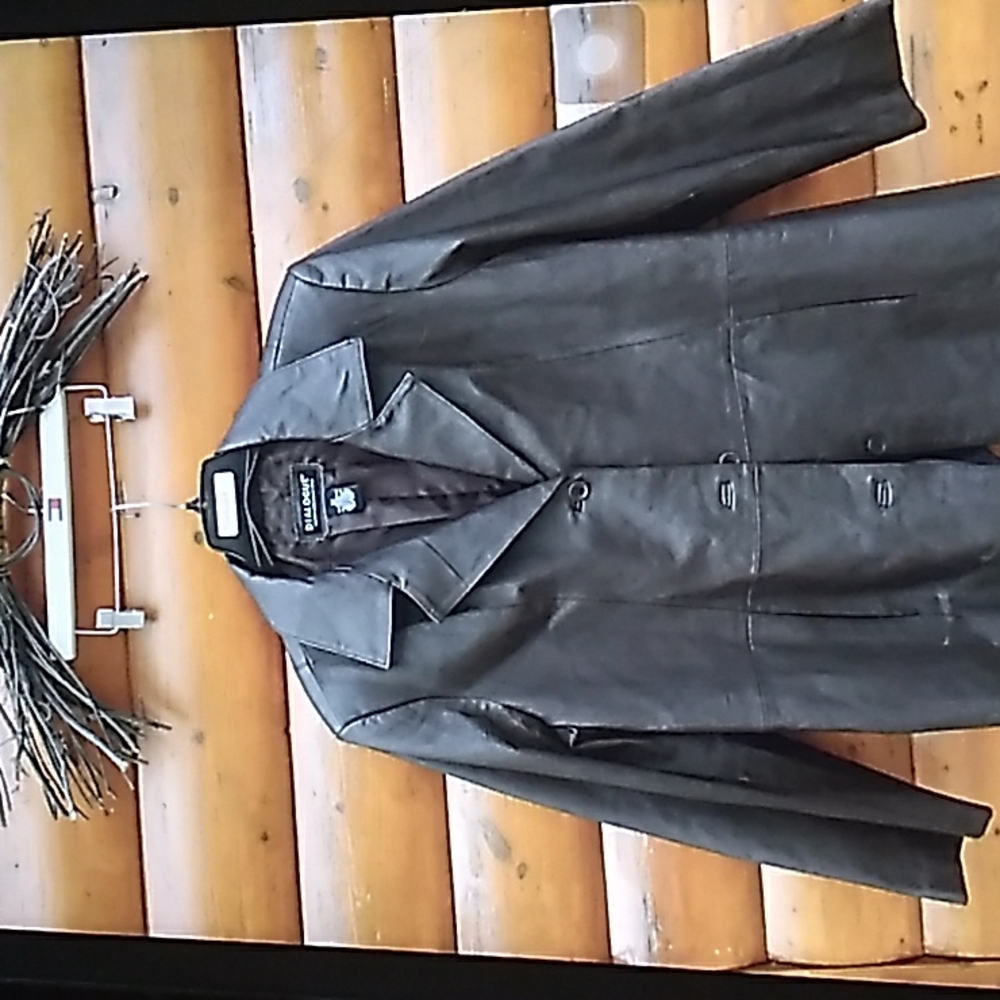 βοΈ Dialogue 100% Leather Jacket Coat 1X Washable NWOT - Picture 1 of 16